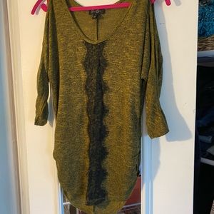 Cold shoulder top with lace detail